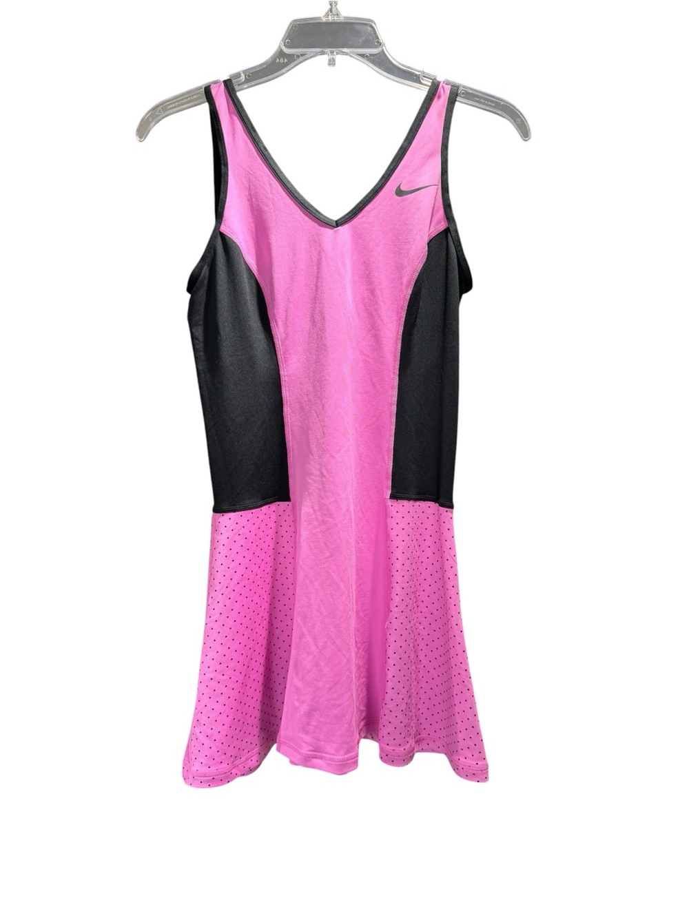 Nike Pink & Black Dri-FIT V-Neck Sleeveless Tennis Athletic Dress Size S